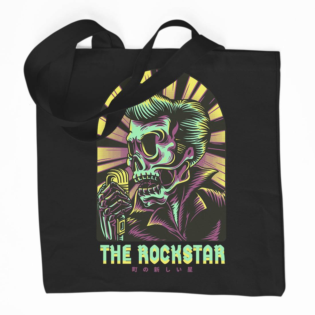 Rockstar Organic Premium Cotton Tote Bag Music D858