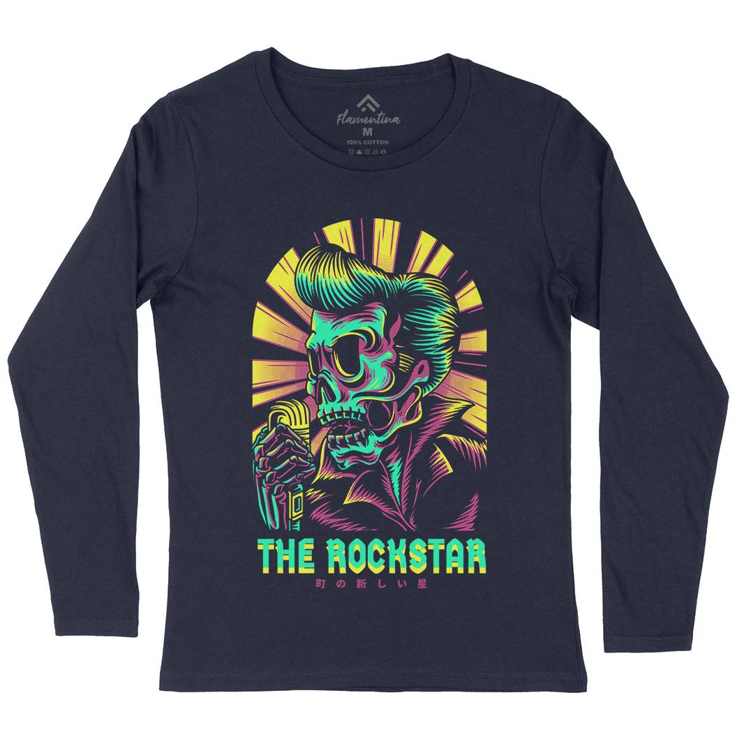 Rockstar Womens Long Sleeve T-Shirt Music D858