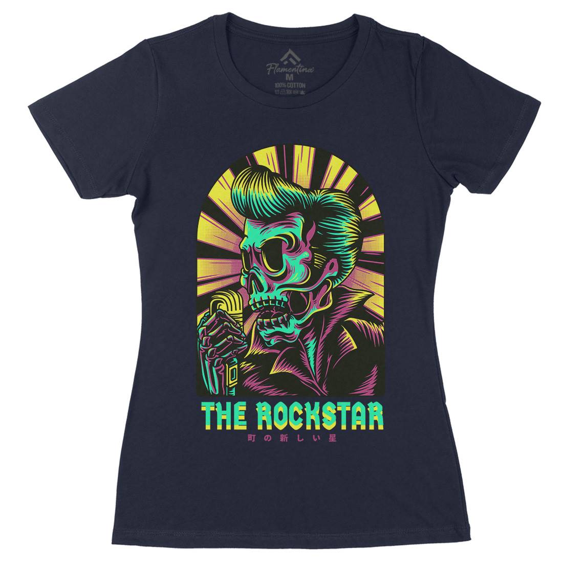 Rockstar Womens Organic Crew Neck T-Shirt Music D858