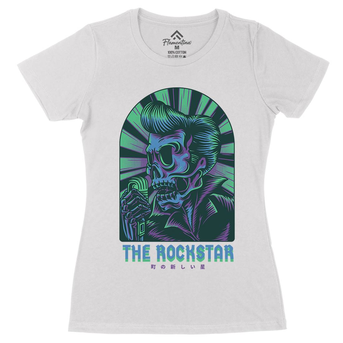 Rockstar Womens Organic Crew Neck T-Shirt Music D858