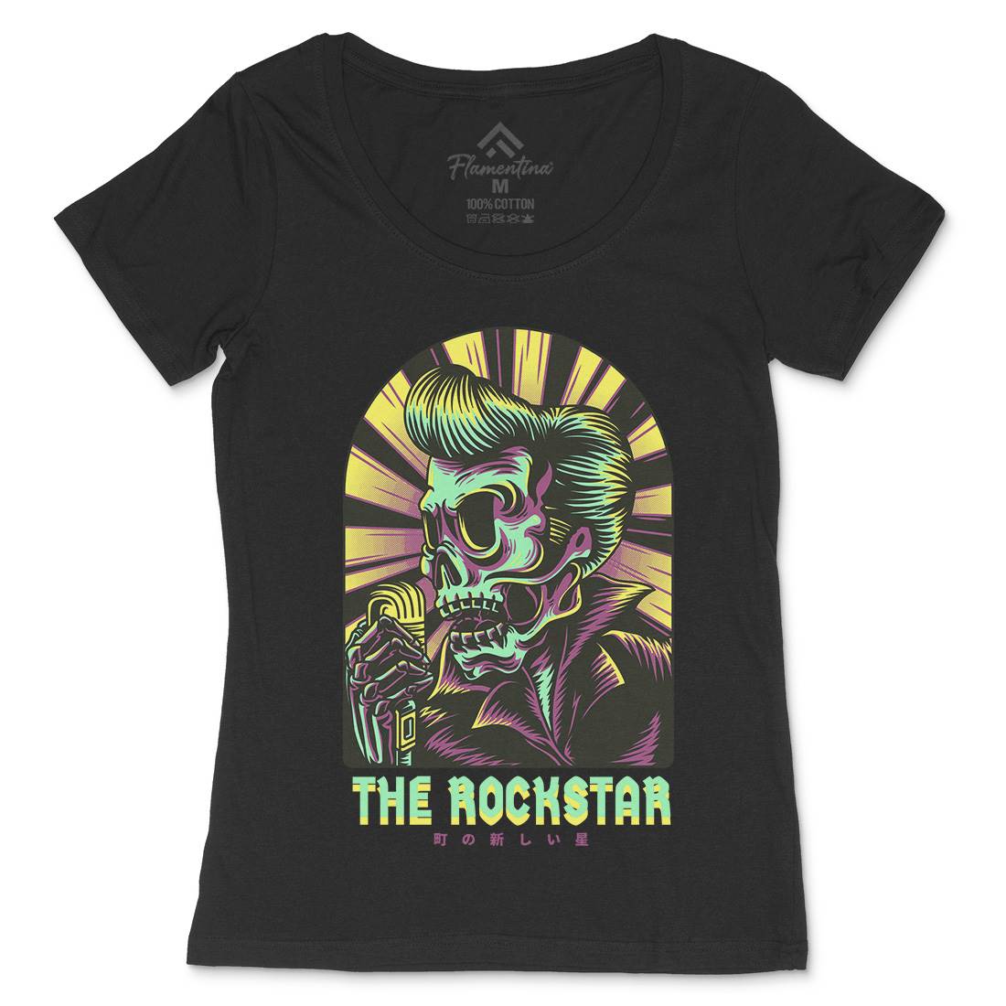 Rockstar Womens Scoop Neck T-Shirt Music D858