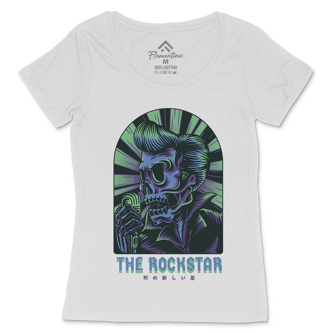 Rockstar Womens Scoop Neck T-Shirt Music D858