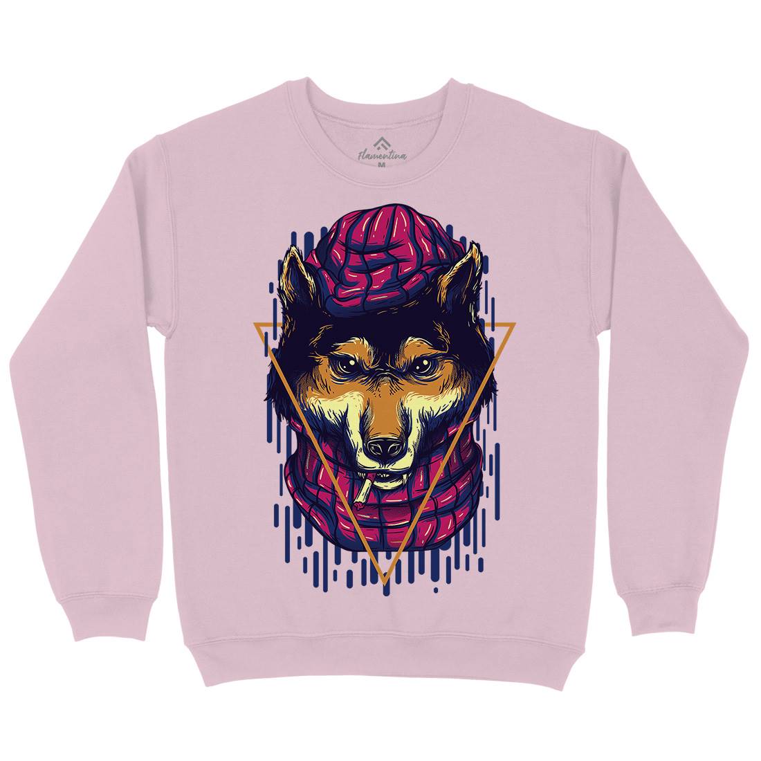 Wolf Hipster Kids Crew Neck Sweatshirt Animals D859