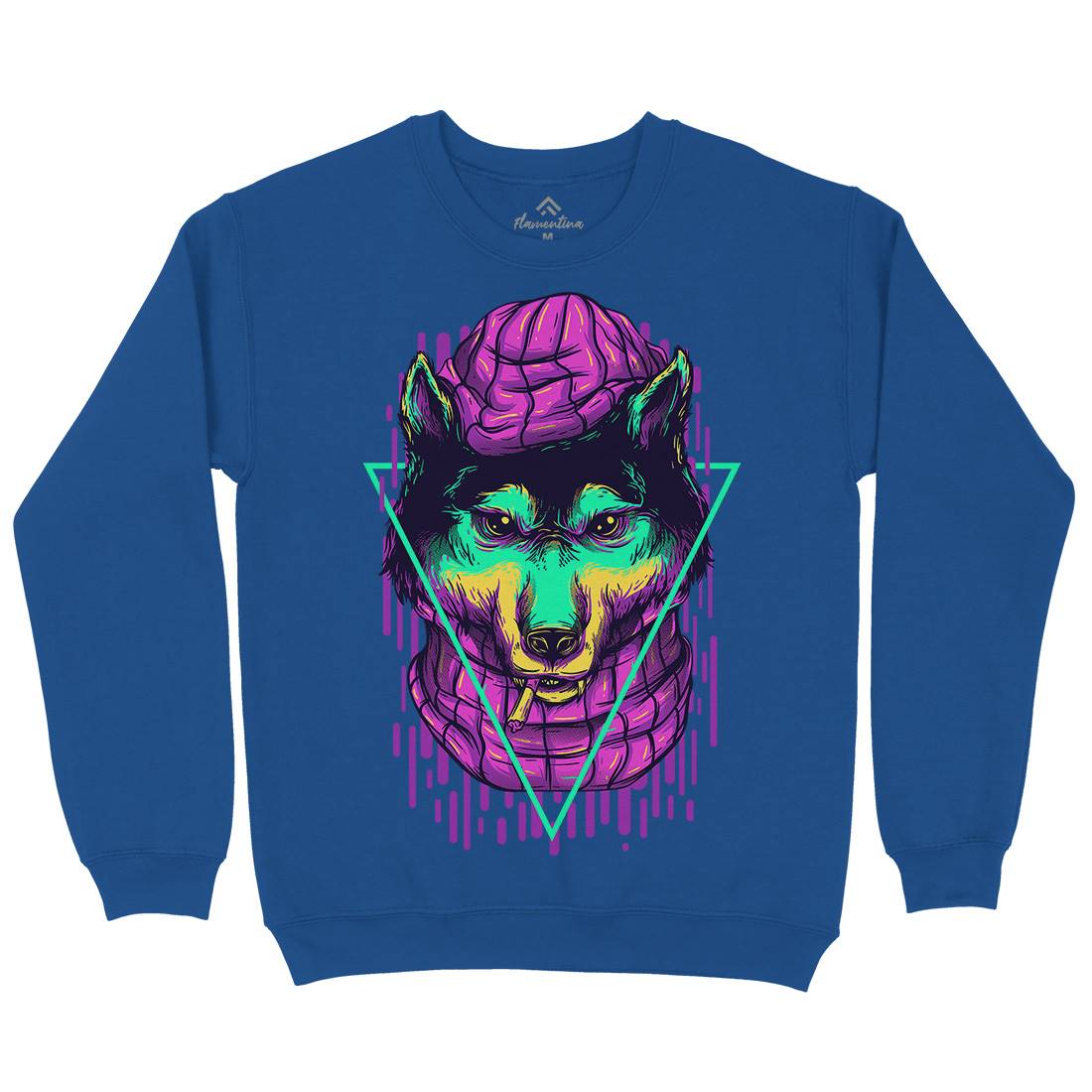 Wolf Hipster Kids Crew Neck Sweatshirt Animals D859