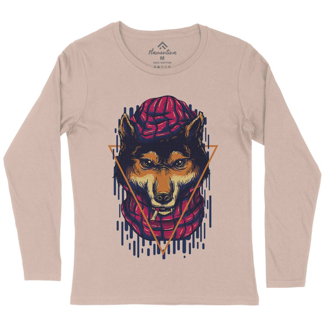 Wolf Hipster Womens Long Sleeve T-Shirt Animals D859