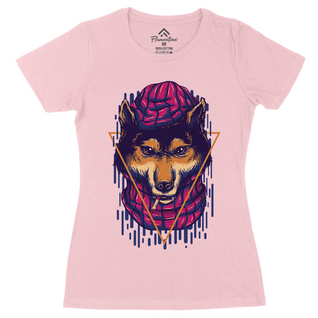 Wolf Hipster Womens Organic Crew Neck T-Shirt Animals D859