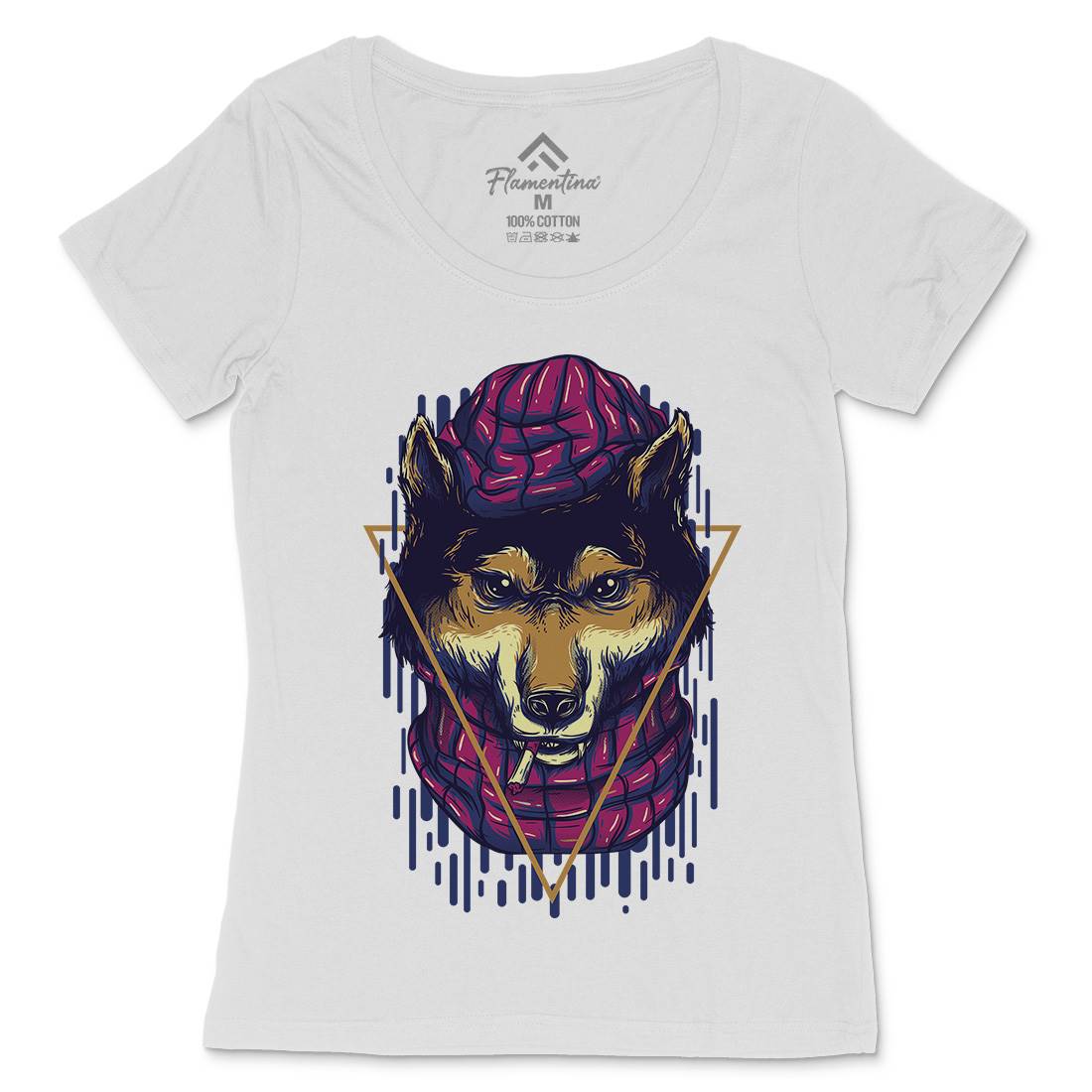 Wolf Hipster Womens Scoop Neck T-Shirt Animals D859