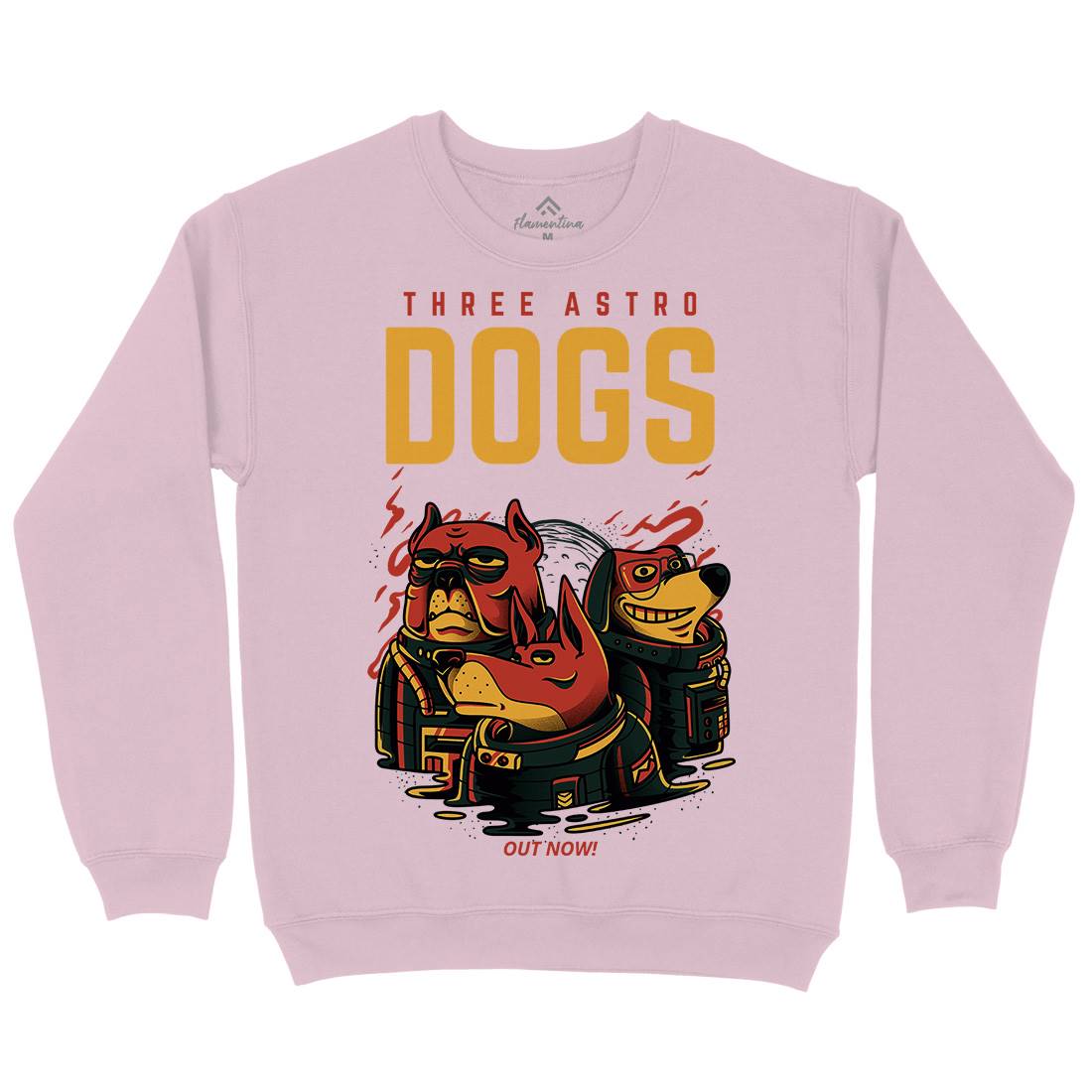 Three Astro Dogs Kids Crew Neck Sweatshirt Animals D861