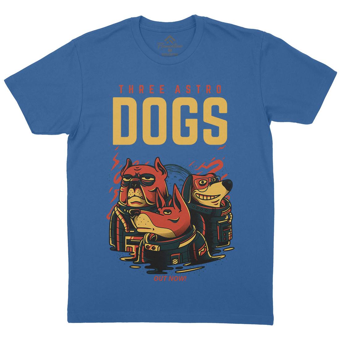 Three Astro Dogs Mens Crew Neck T-Shirt Animals D861