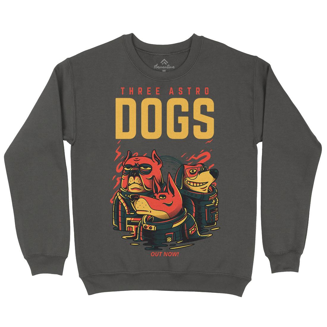 Three Astro Dogs Kids Crew Neck Sweatshirt Animals D861