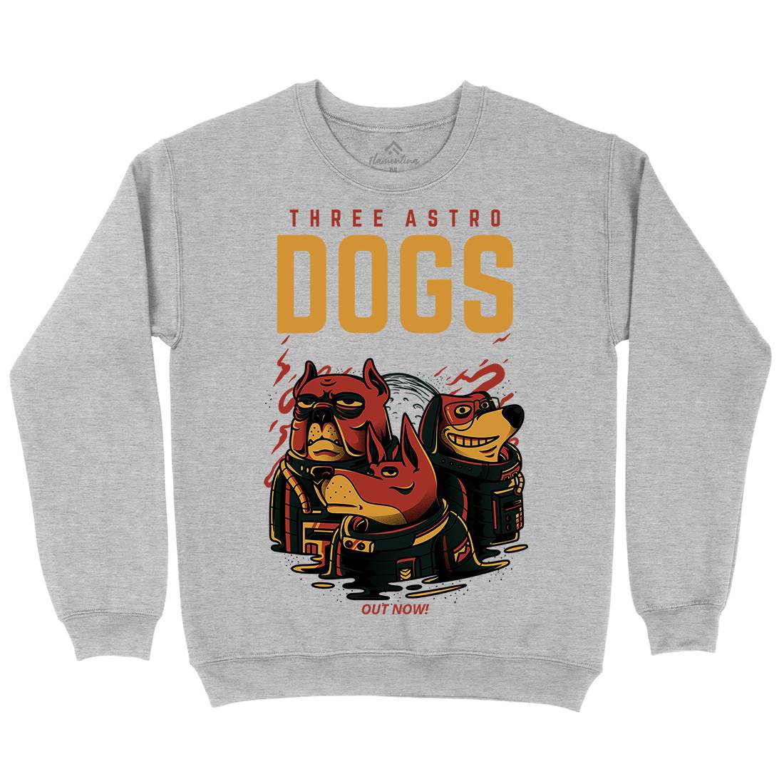 Three Astro Dogs Mens Crew Neck Sweatshirt Animals D861