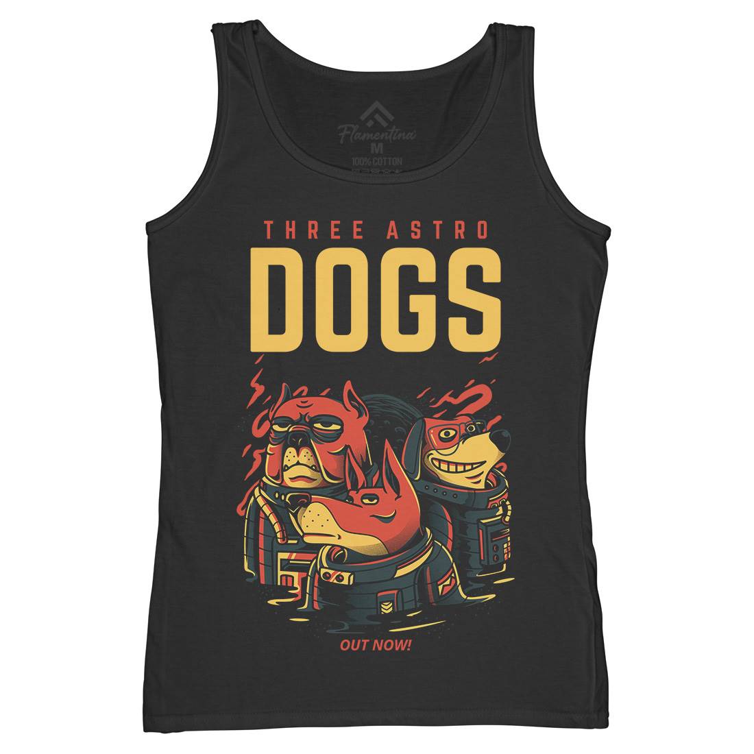 Three Astro Dogs Womens Organic Tank Top Vest Animals D861