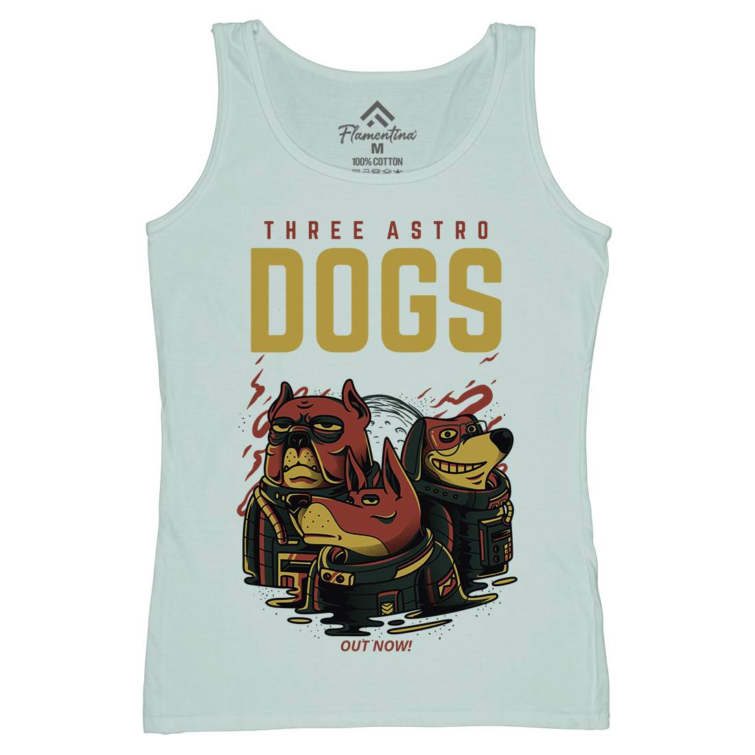 Three Astro Dogs Womens Organic Tank Top Vest Animals D861