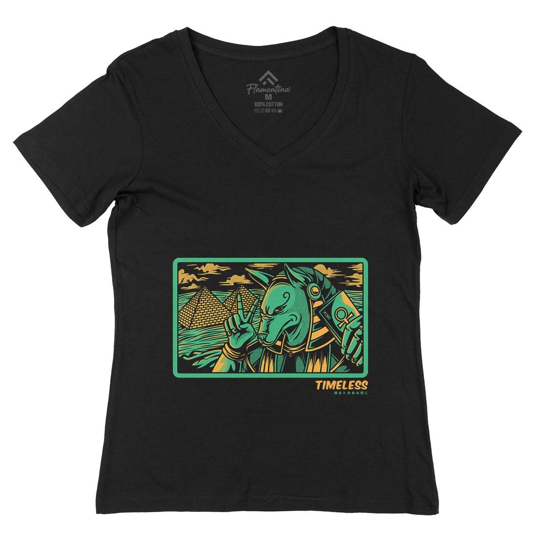 Timeless Womens Organic V-Neck T-Shirt Horror D862