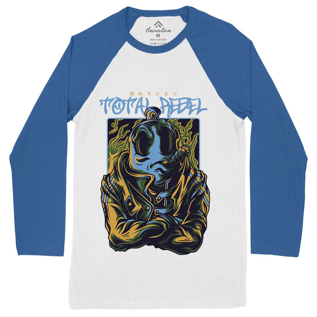 Total Rebel Mens Long Sleeve Baseball T-Shirt Graffiti D863