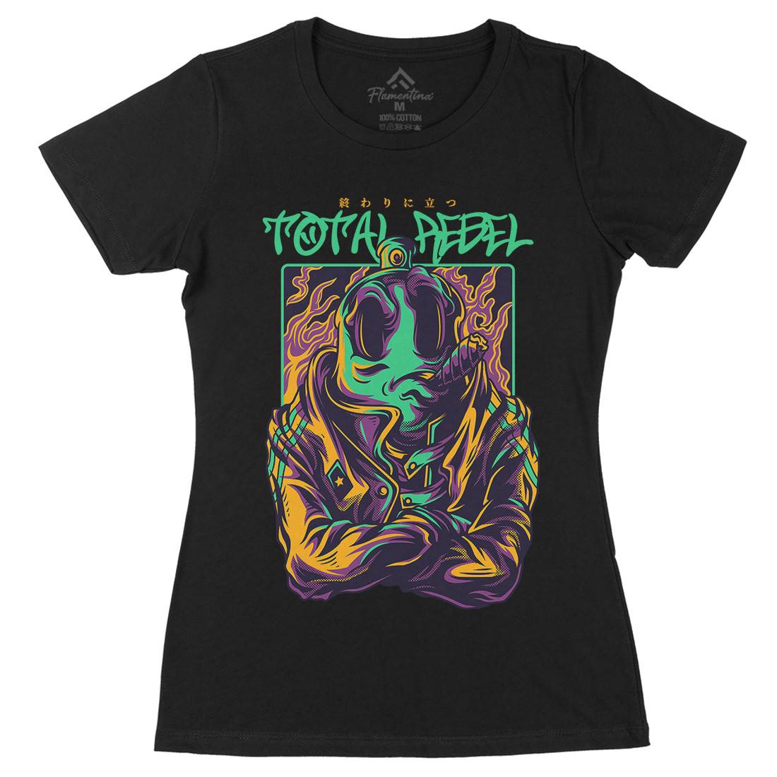 Total Rebel Womens Organic Crew Neck T-Shirt Graffiti D863
