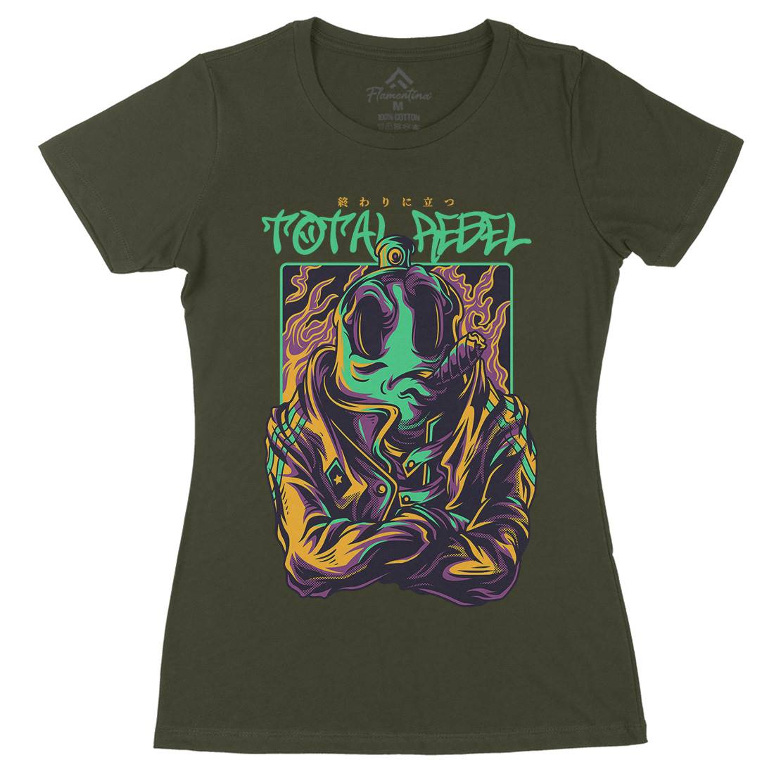 Total Rebel Womens Organic Crew Neck T-Shirt Graffiti D863