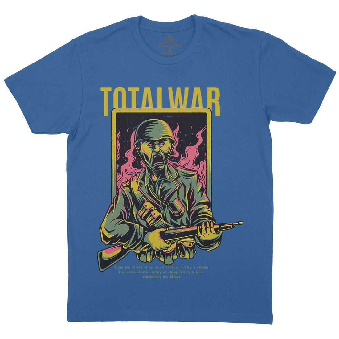 Total War Mens Crew Neck T-Shirt Army D864