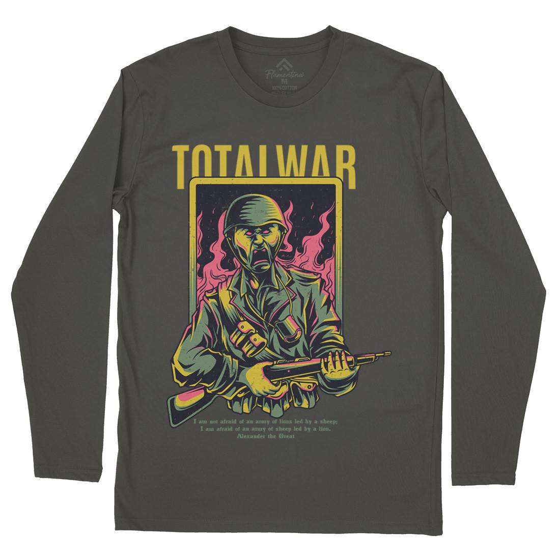 Total War Mens Long Sleeve T-Shirt Army D864