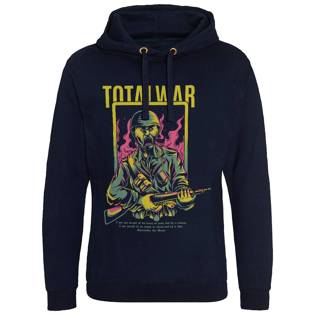 Total War Mens Hoodie Without Pocket Army D864