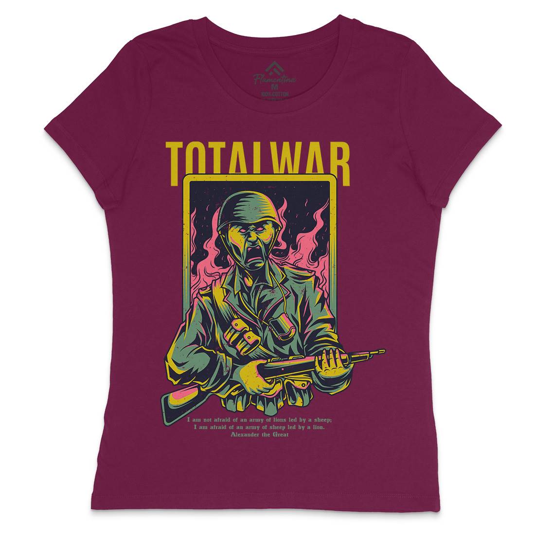 Total War Womens Crew Neck T-Shirt Army D864