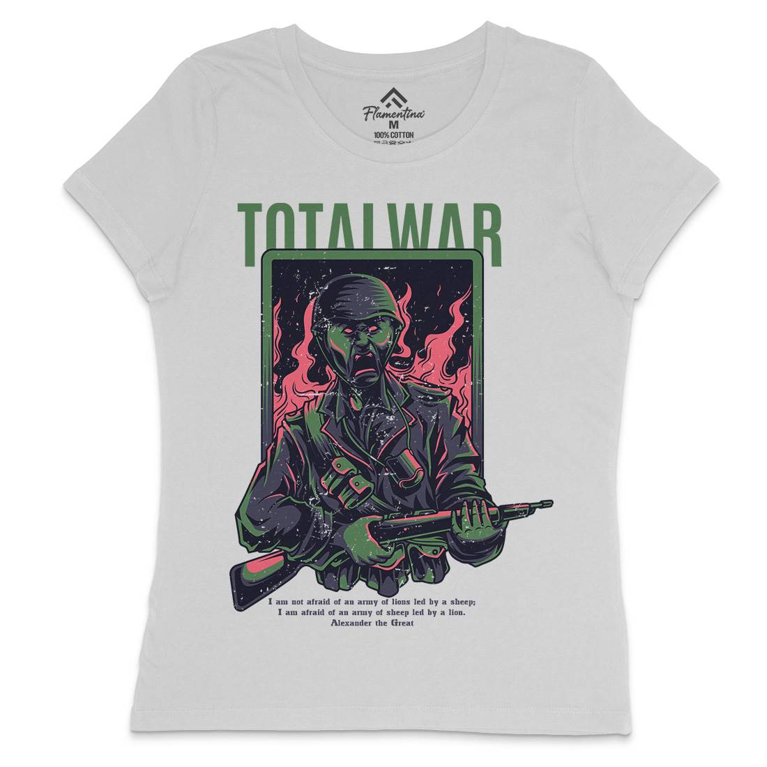 Total War Womens Crew Neck T-Shirt Army D864