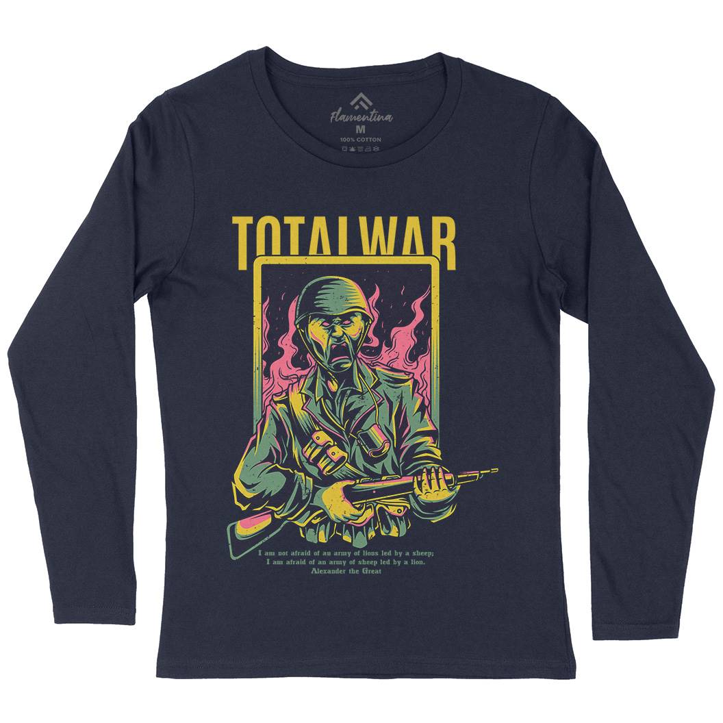 Total War Womens Long Sleeve T-Shirt Army D864