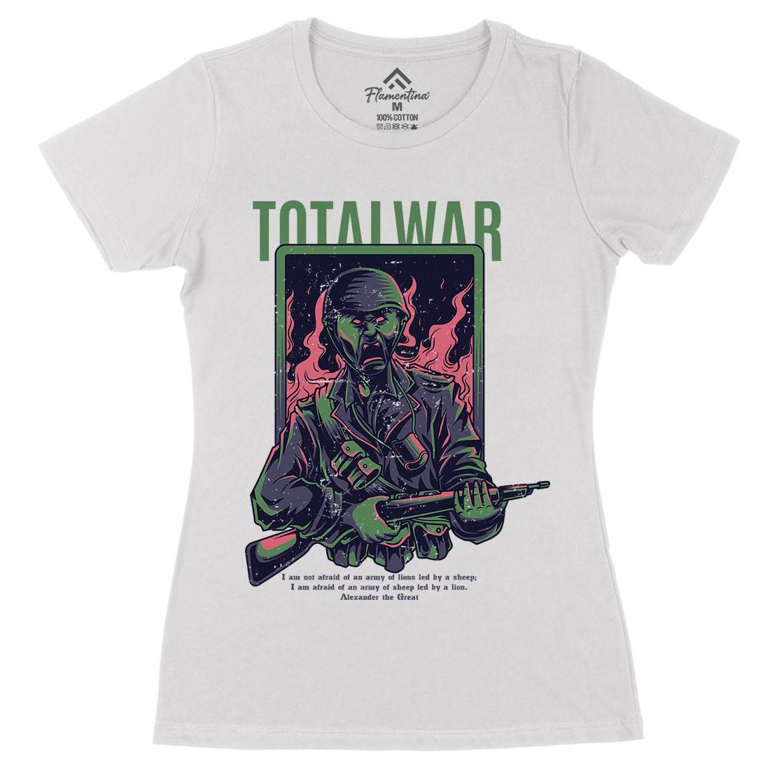 Total War Womens Organic Crew Neck T-Shirt Army D864