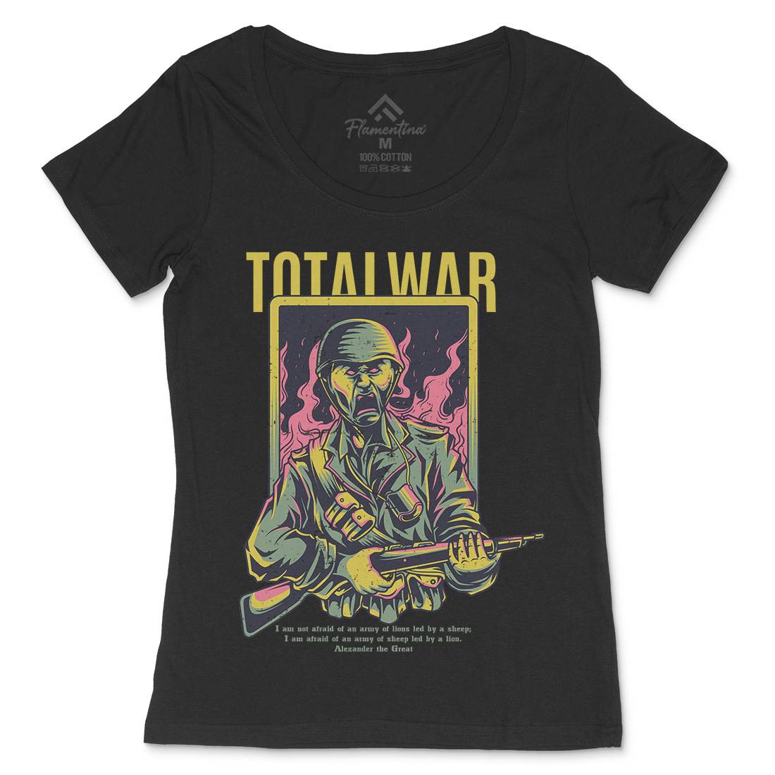 Total War Womens Scoop Neck T-Shirt Army D864