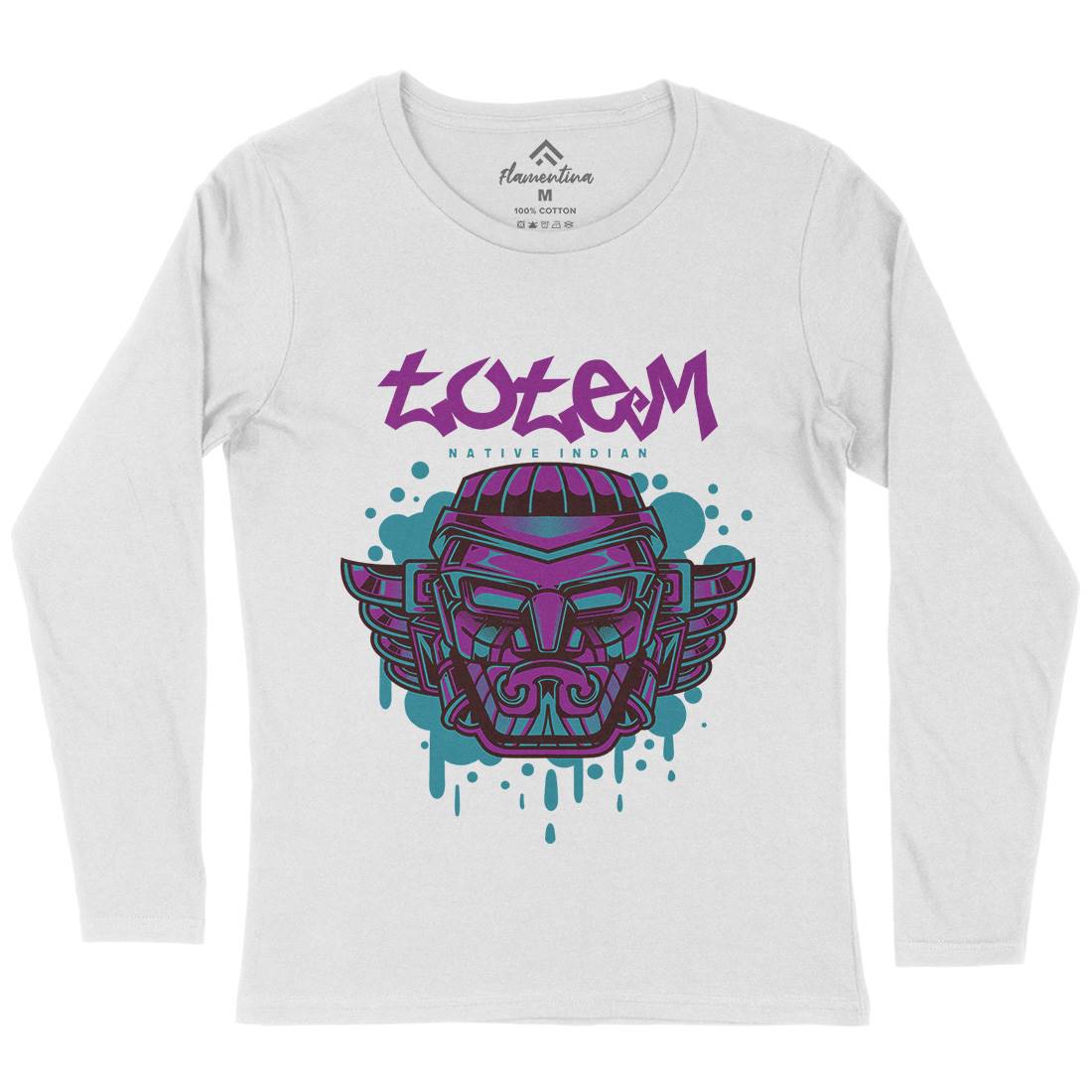 Totem Womens Long Sleeve T-Shirt American D865