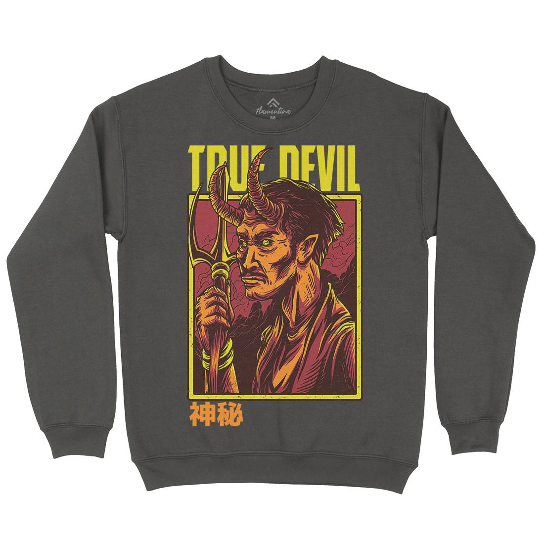 True Devil Mens Crew Neck Sweatshirt Horror D868