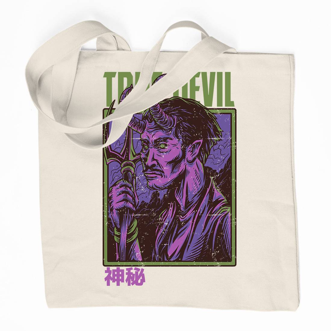 True Devil Organic Premium Cotton Tote Bag Horror D868