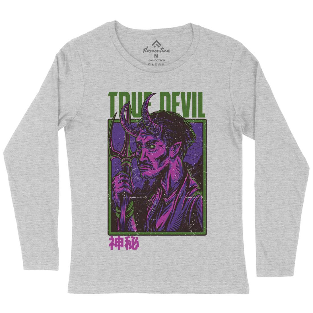 True Devil Womens Long Sleeve T-Shirt Horror D868