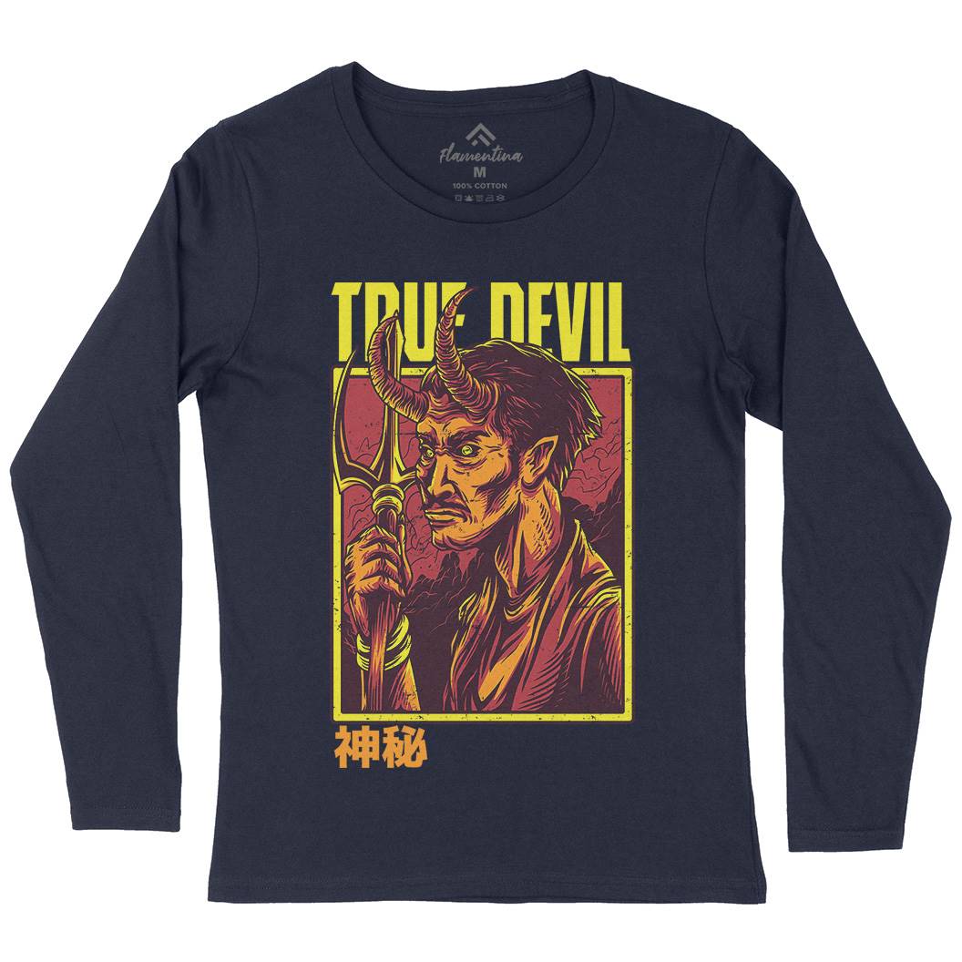 True Devil Womens Long Sleeve T-Shirt Horror D868