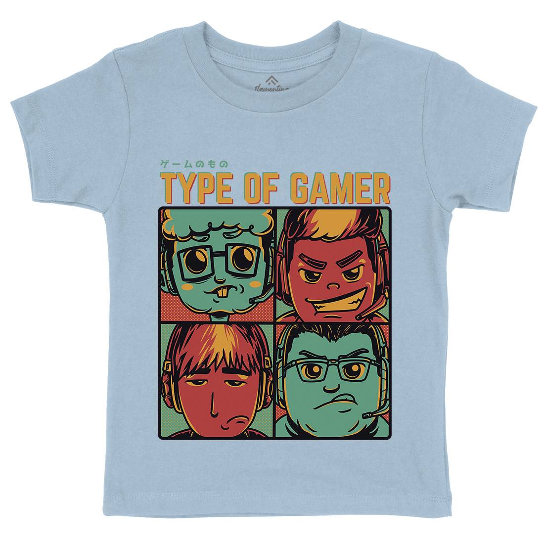 Type Of Gamer Kids Organic Crew Neck T-Shirt Geek D869