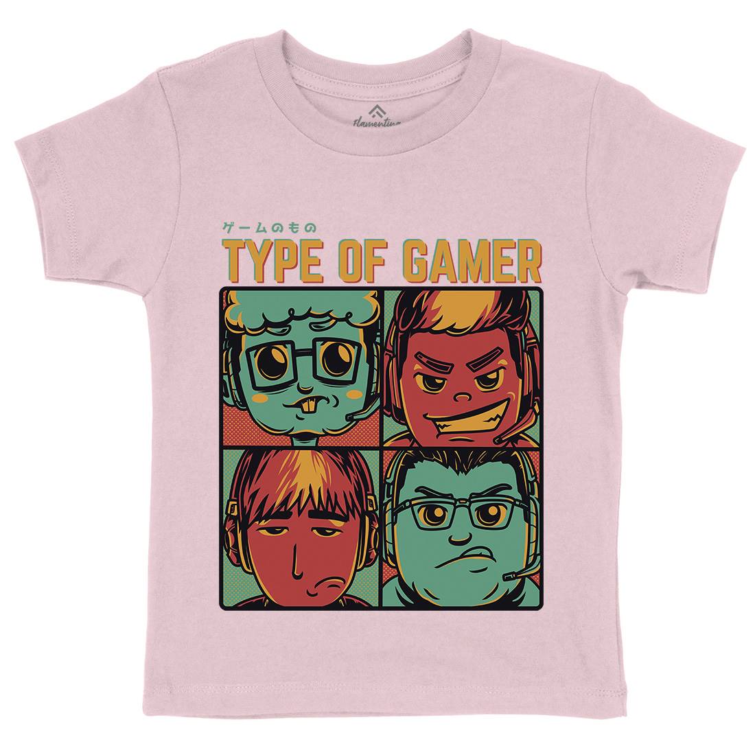 Type Of Gamer Kids Crew Neck T-Shirt Geek D869