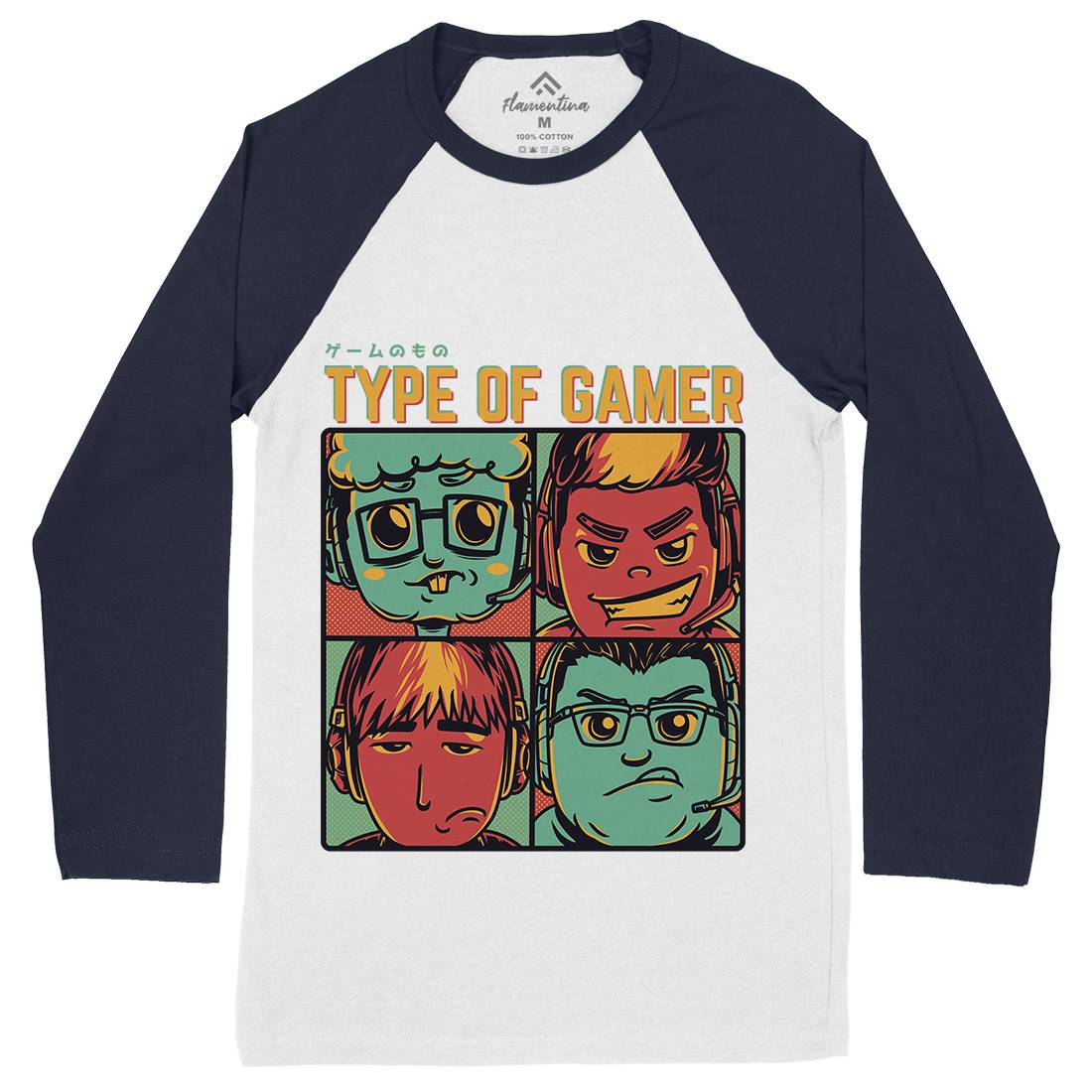 Type Of Gamer Mens Long Sleeve Baseball T-Shirt Geek D869