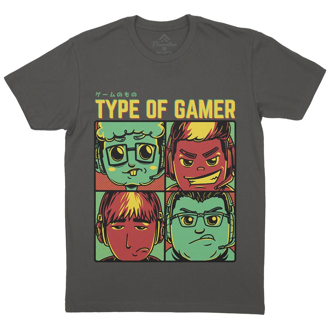 Type Of Gamer Mens Organic Crew Neck T-Shirt Geek D869