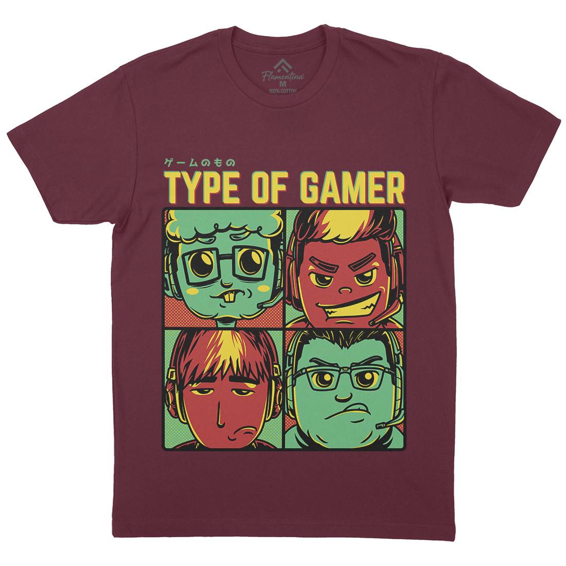 Type Of Gamer Mens Organic Crew Neck T-Shirt Geek D869