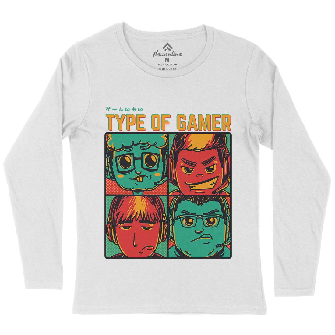Type Of Gamer Womens Long Sleeve T-Shirt Geek D869