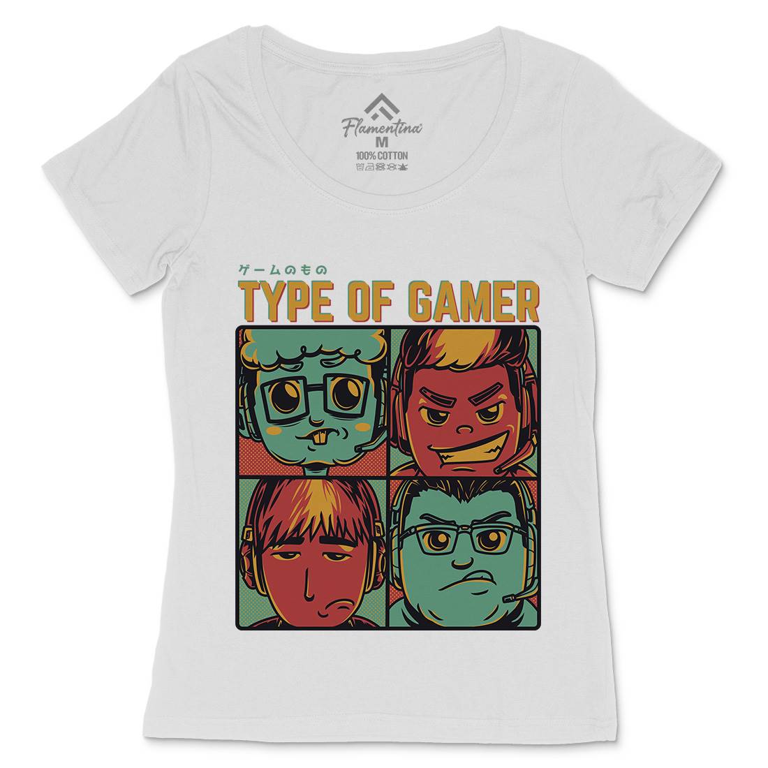 Type Of Gamer Womens Scoop Neck T-Shirt Geek D869
