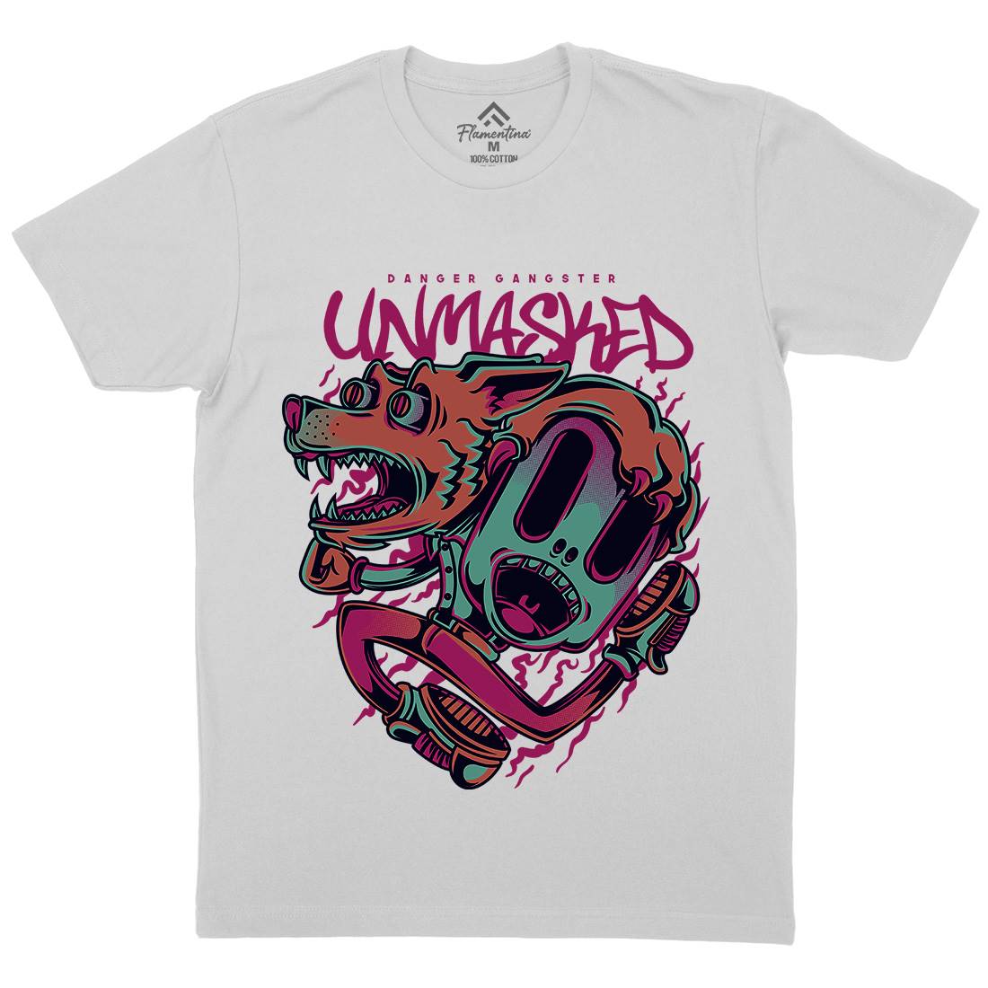 Unmasked Wolf Mens Crew Neck T-Shirt Animals D870