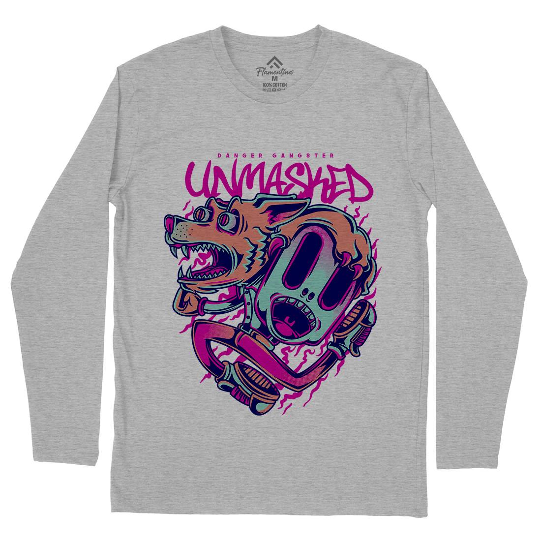 Unmasked Wolf Mens Long Sleeve T-Shirt Animals D870