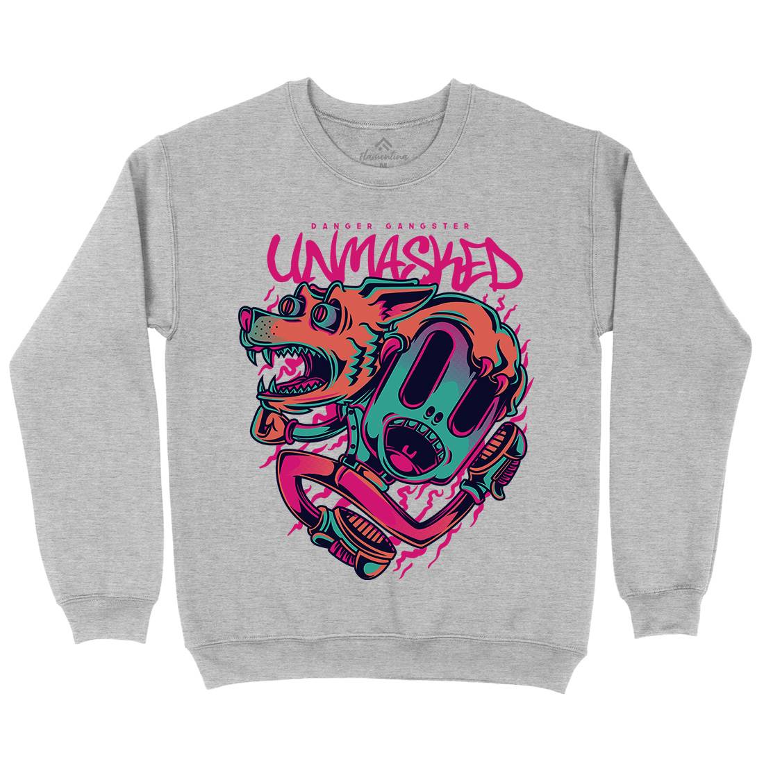 Unmasked Wolf Kids Crew Neck Sweatshirt Animals D870
