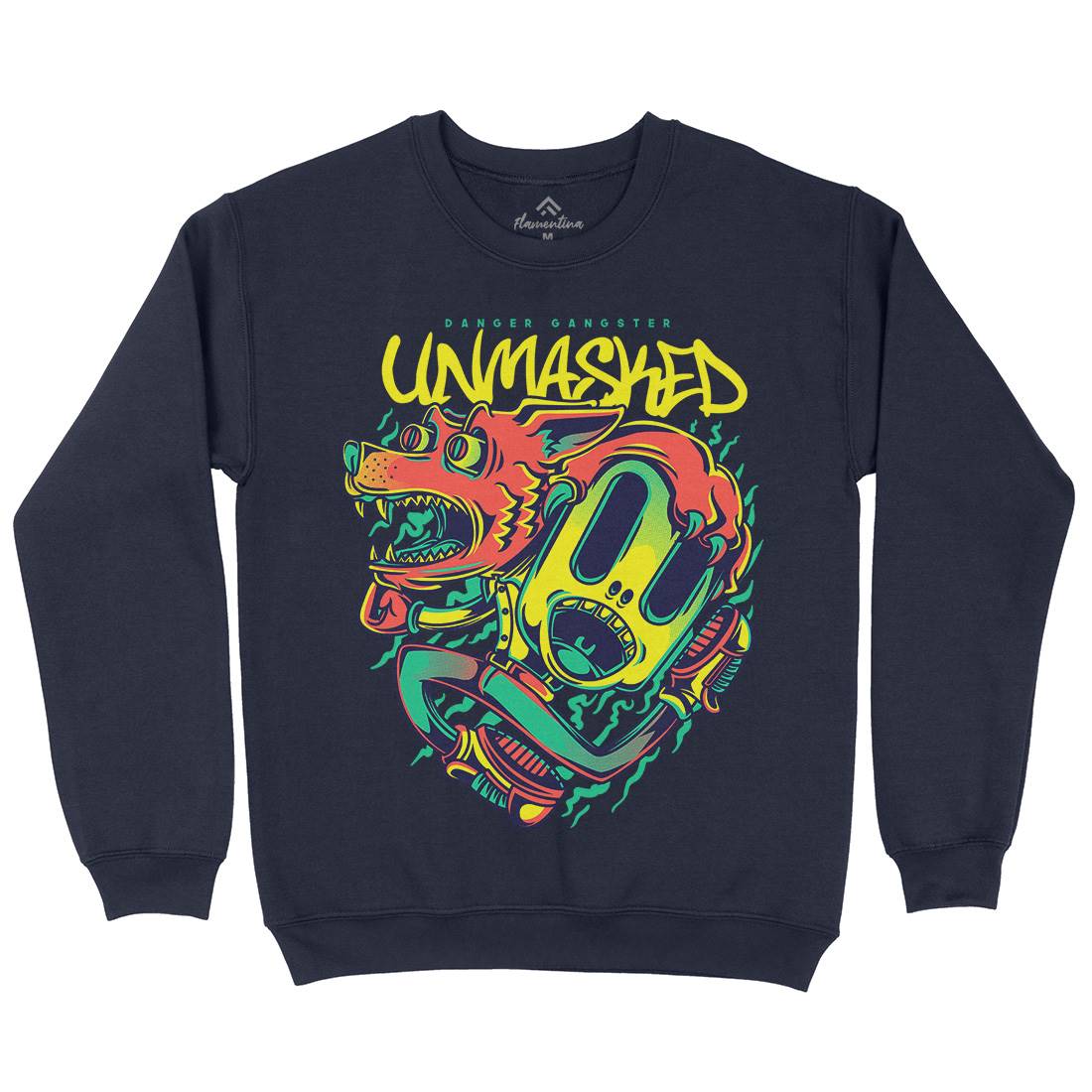 Unmasked Wolf Kids Crew Neck Sweatshirt Animals D870