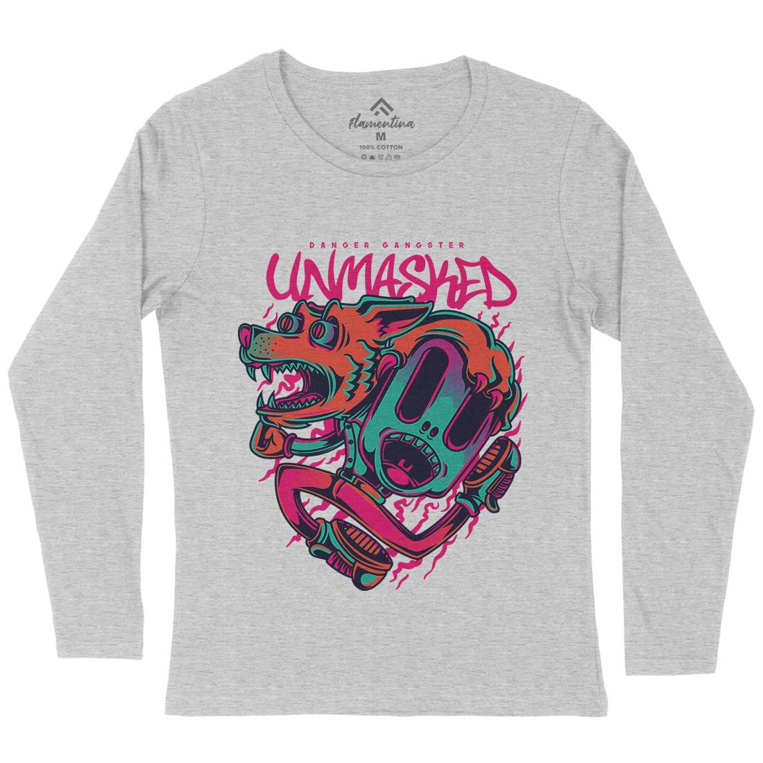 Unmasked Wolf Womens Long Sleeve T-Shirt Animals D870