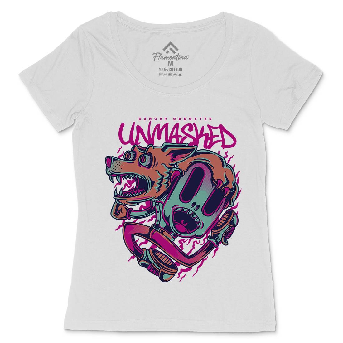 Unmasked Wolf Womens Scoop Neck T-Shirt Animals D870