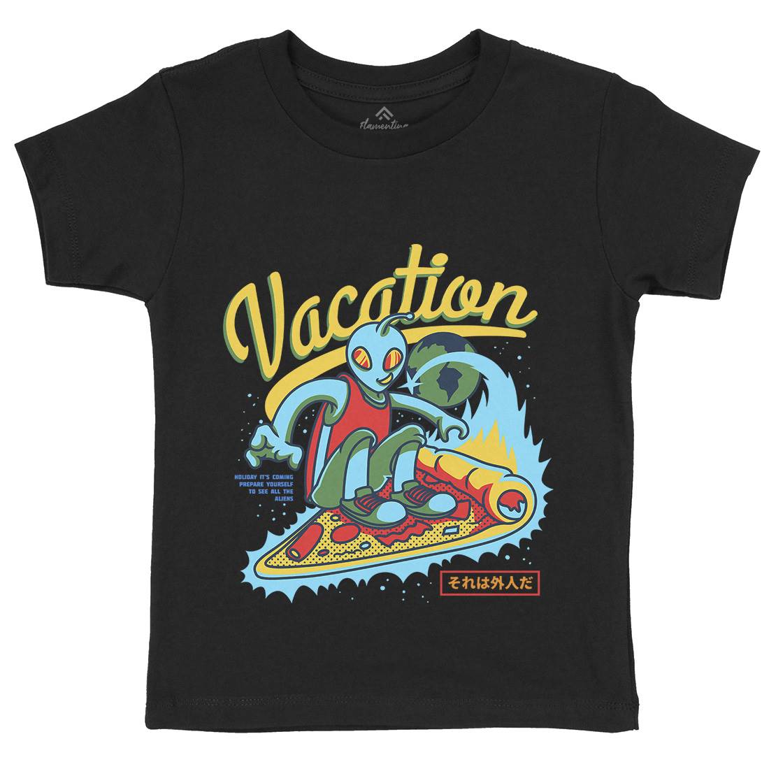 Vacation Mode Kids Organic Crew Neck T-Shirt Surf D871