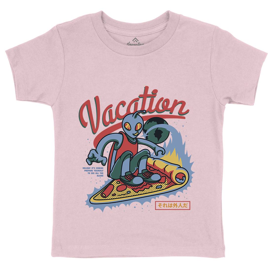 Vacation Mode Kids Organic Crew Neck T-Shirt Surf D871