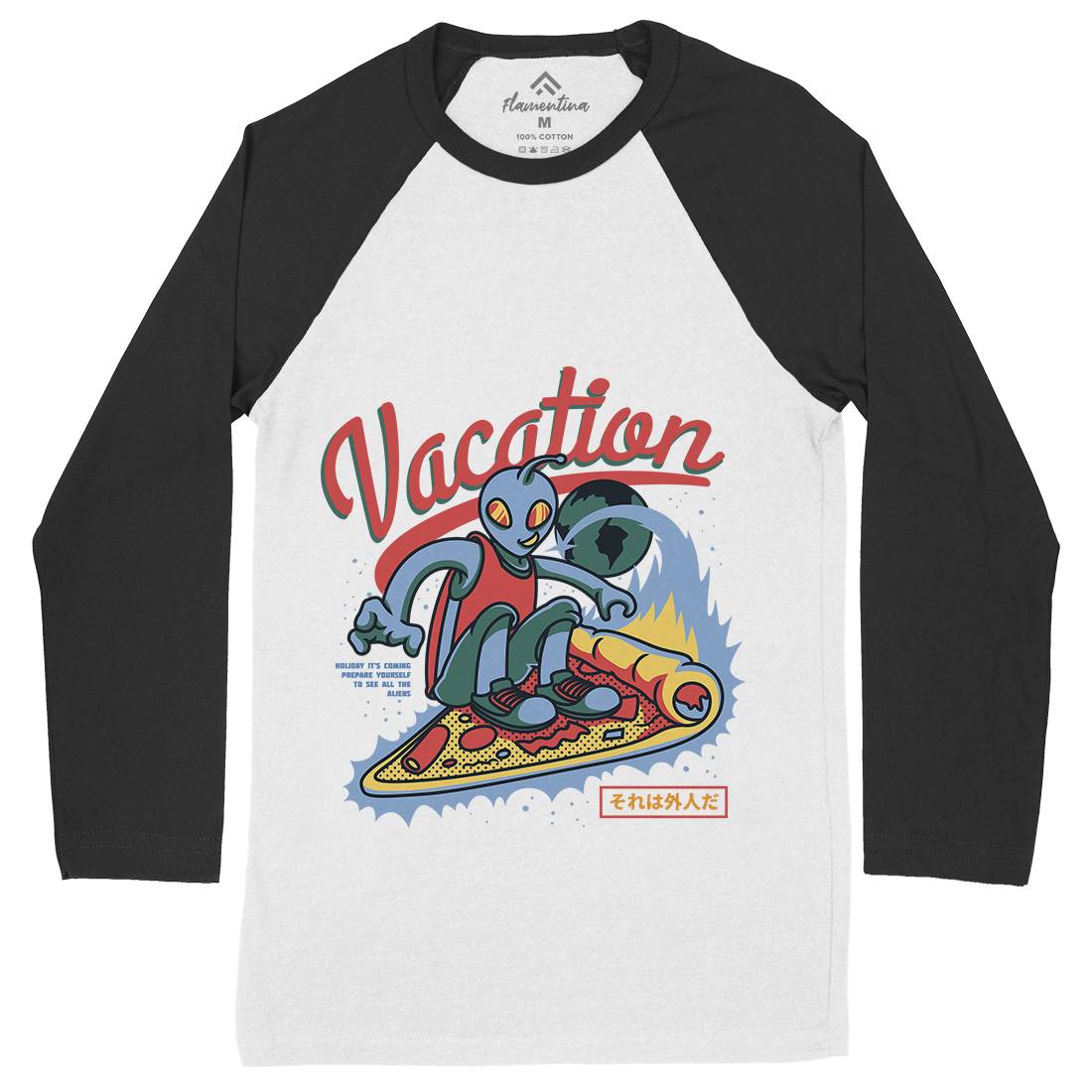 Vacation Mode Mens Long Sleeve Baseball T-Shirt Surf D871